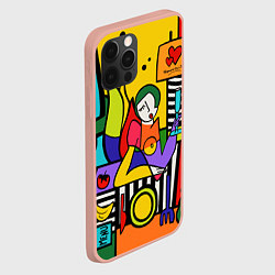 Чехол для iPhone 12 Pro Max Girl with a glass, цвет: 3D-светло-розовый — фото 2