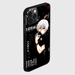 Чехол для iPhone 12 Pro Max Токийский Гуль на фоне Иероглифов Tokyo Ghoul, цвет: 3D-черный — фото 2