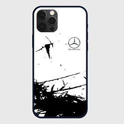Чехол для iPhone 12 Pro Max Mercedes текстура, цвет: 3D-черный