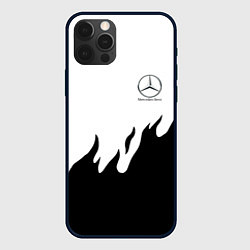 Чехол для iPhone 12 Pro Max Mercedes-Benz нарисованный огонь, цвет: 3D-черный