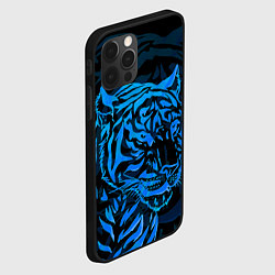 Чехол для iPhone 12 Pro Max Голубой тигр Blue, цвет: 3D-черный — фото 2