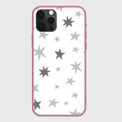 Чехол для iPhone 12 Pro Max Звездочкиstars, цвет: 3D-малиновый