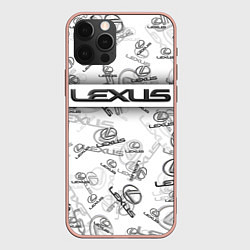 Чехол для iPhone 12 Pro Max LEXUS BIG EMBLEMA PATTERN, цвет: 3D-светло-розовый