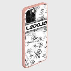 Чехол для iPhone 12 Pro Max LEXUS BIG EMBLEMA PATTERN, цвет: 3D-светло-розовый — фото 2