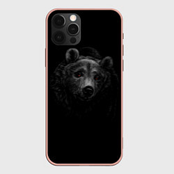 Чехол для iPhone 12 Pro Max Голова хищного медведя, цвет: 3D-светло-розовый