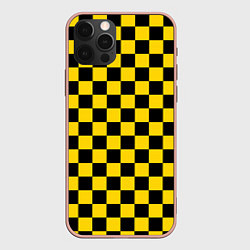 Чехол iPhone 12 Pro Max Такси Шахматные Клетки
