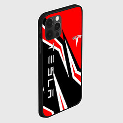 Чехол для iPhone 12 Pro Max ТЕСЛА - КРАСНЫЙ СПОРТИВНЫЙ, цвет: 3D-черный — фото 2