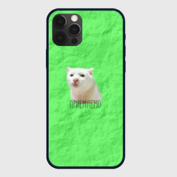 Чехол для iPhone 12 Pro Max Приемлемо кот мем, цвет: 3D-черный