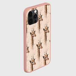 Чехол для iPhone 12 Pro Max Голова жирафа паттерн, цвет: 3D-светло-розовый — фото 2