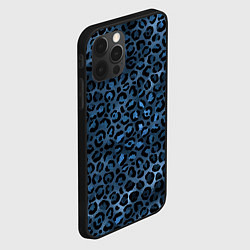 Чехол для iPhone 12 Pro Max Синяя леопардовая шкура, цвет: 3D-черный — фото 2