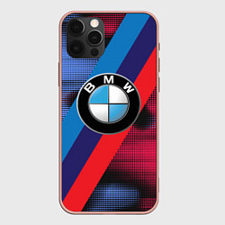 Чехол для iPhone 12 Pro Max BMW Luxury, цвет: 3D-светло-розовый