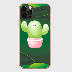 Чехол iPhone 12 Pro Max Зеленый милый кактус