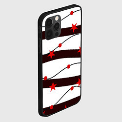 Чехол для iPhone 12 Pro Max Красные Звезды На Волнах, цвет: 3D-черный — фото 2