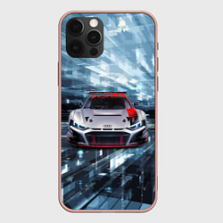 Чехол для iPhone 12 Pro Max Audi Motorsport Racing team, цвет: 3D-светло-розовый
