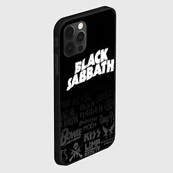 Чехол для iPhone 12 Pro Max Black Sabbath логотипы рок групп, цвет: 3D-черный — фото 2