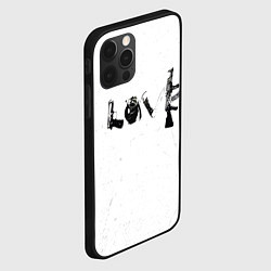 Чехол для iPhone 12 Pro Max Banksy Бэнкси LOVE, цвет: 3D-черный — фото 2