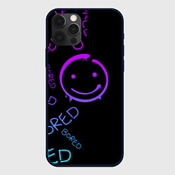Чехол для iPhone 12 Pro Max Neon Bored Half pattern, цвет: 3D-черный