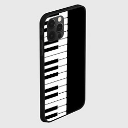 Чехол для iPhone 12 Pro Max Черно-Белое Пианино Piano, цвет: 3D-черный — фото 2