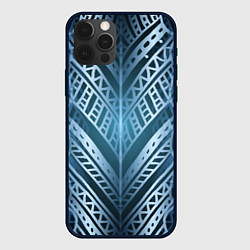 Чехол для iPhone 12 Pro Max Неоновый абстрактный узор Синий и голубой неон на, цвет: 3D-черный
