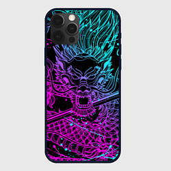 Чехол iPhone 12 Pro Max НЕОНОВЫЕ ДРАКОНЫ NEON DRAGON БРЫЗГИ КРАСОК