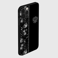 Чехол для iPhone 12 Pro Max ГЖЕЛЬ RUSSIA ЧБ, цвет: 3D-черный — фото 2