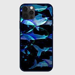 Чехол для iPhone 12 Pro Max На дне морском Акулы, цвет: 3D-черный