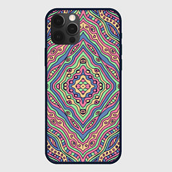 Чехол для iPhone 12 Pro Max Разноцветный узор Калейдоскоп Абстракция, цвет: 3D-черный