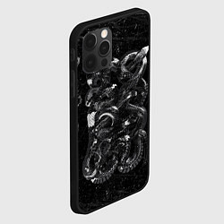 Чехол для iPhone 12 Pro Max Чб Блестящая Змея Snake Shine, цвет: 3D-черный — фото 2