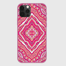 Чехол iPhone 12 Pro Max Абстракция Узор розового цвета