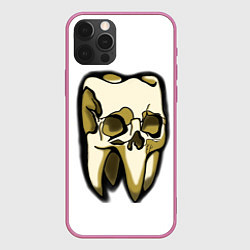 Чехол для iPhone 12 Pro Max Зуб череп, цвет: 3D-малиновый