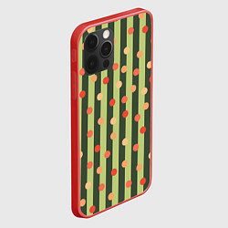 Чехол для iPhone 12 Pro Max Забавный полосато-гороховый принт, цвет: 3D-красный — фото 2