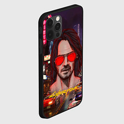 Чехол для iPhone 12 Pro Max Johnny Cyberpunk2077 Джонни, цвет: 3D-черный — фото 2