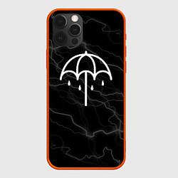 Чехол для iPhone 12 Pro Max Bring me the horizon молнии, цвет: 3D-красный