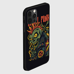 Чехол для iPhone 12 Pro Max SKULL PUNK Панк, цвет: 3D-черный — фото 2