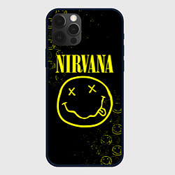 Чехол для iPhone 12 Pro Max NIRVANA логотипы, цвет: 3D-черный