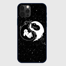 Чехол iPhone 12 Pro Max Инь Янь - котенок и щенок
