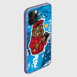 Чехол для iPhone 12 Pro Max Медведь дровосек, цвет: 3D-серый — фото 2