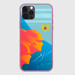 Чехол для iPhone 12 Pro Max Патриот России герб, цвет: 3D-малиновый