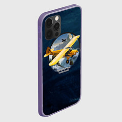 Чехол для iPhone 12 Pro Max Легкий самолет над горами, цвет: 3D-серый — фото 2