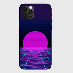 Чехол для iPhone 12 Pro Max Закат розового солнца Vaporwave Психоделика, цвет: 3D-черный