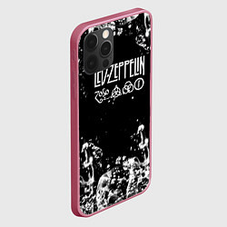 Чехол для iPhone 12 Pro Max LED ZEPPELIN texture вода, цвет: 3D-малиновый — фото 2