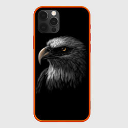 Чехол для iPhone 12 Pro Max Голова хищного орла, цвет: 3D-красный