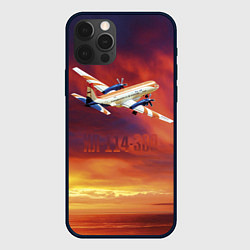 Чехол для iPhone 12 Pro Max Самолет Ил 114-300, цвет: 3D-черный