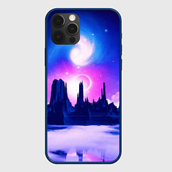 Чехол iPhone 12 Pro Max Фантастический пейзаж Неон Космос