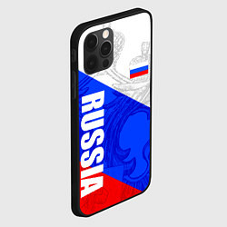 Чехол для iPhone 12 Pro Max RUSSIA - SPORTWEAR - ТРИКОЛОР, цвет: 3D-черный — фото 2