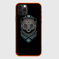 Чехол для iPhone 12 Pro Max Скандинавский медведь, цвет: 3D-красный