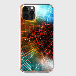 Чехол для iPhone 12 Pro Max Portal - Neon Space - туннель из энергетических па, цвет: 3D-светло-розовый