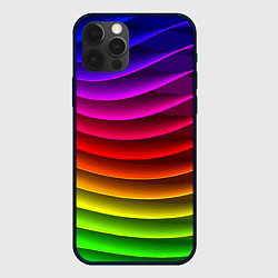 Чехол для iPhone 12 Pro Max Color line neon pattern Abstraction Summer 2023, цвет: 3D-черный