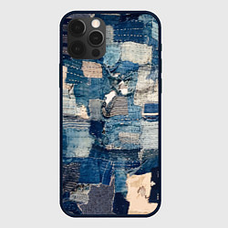 Чехол для iPhone 12 Pro Max Patchwork Jeans Осень Зима 2023, цвет: 3D-черный