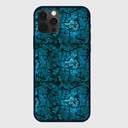 Чехол для iPhone 12 Pro Max Бирюзовые бабочки, цвет: 3D-черный